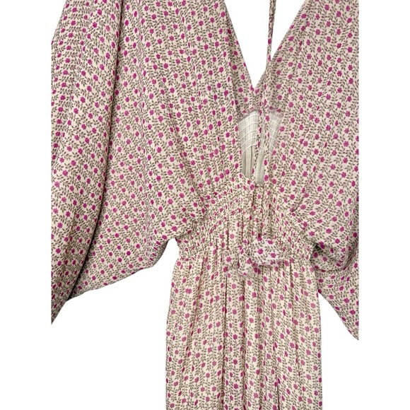 Misa Los Angeles Stefanya Micro Floral Boho Maxi Blouson Dress Sz M - Picture 11 of 11